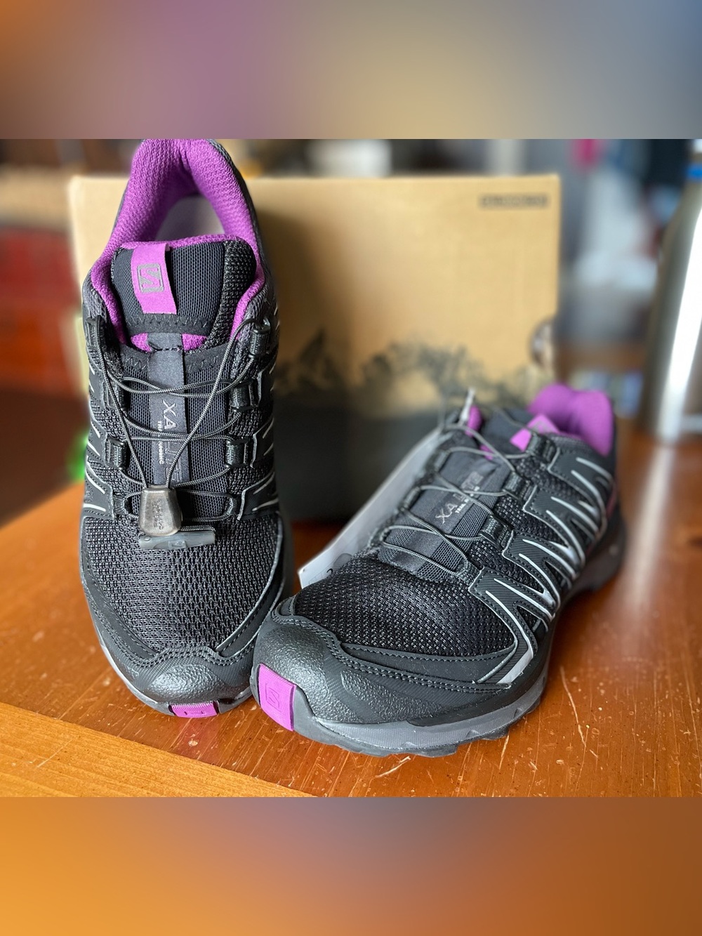 Salomon XA LITE Black and Purple Women's Trail Runners Size 7.5